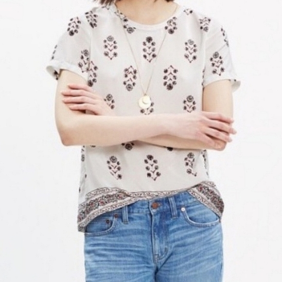 Madewell Tops - Like new Madewell silk Vinefloral top